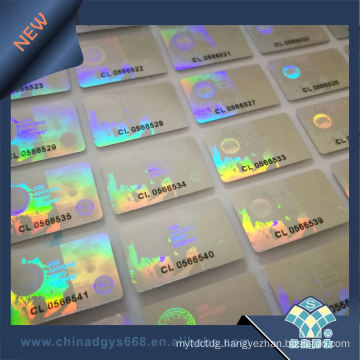 Professional Making Glittery Hologram Serial Number Stickers Gold